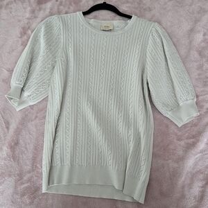 Elie Tahari Cream Cable Knit Sweater